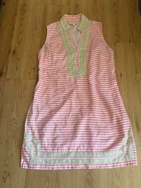Sail to Sable 100% linen coral shift dress